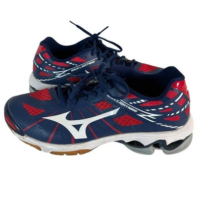 Mizuno Wave Lightning Z Womens Volleyball Shoes Navy Red White V1GC150002 Sz 9.5