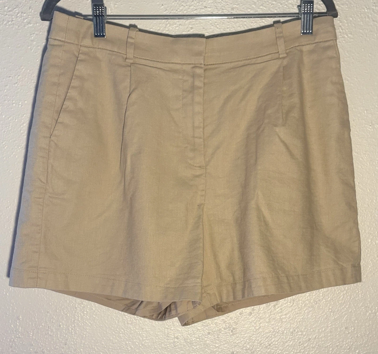 J. Crew Womens Size 10 Chinos Linen Cotton Blend Preppy Tan Shorts