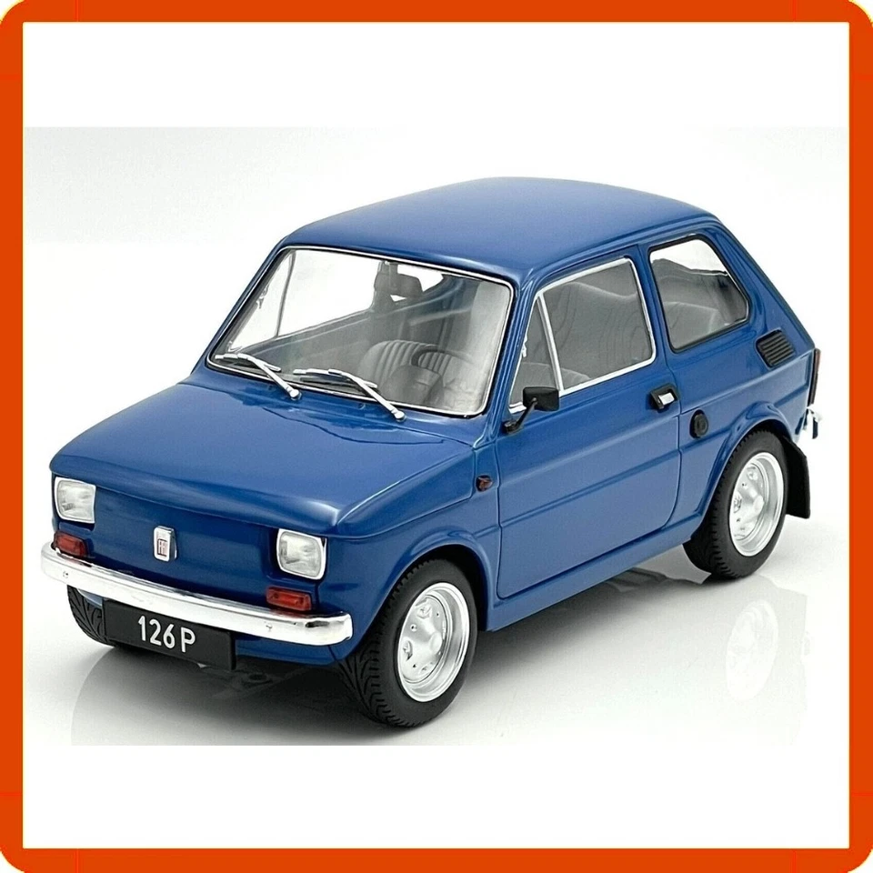 Modellino auto statico modellini scala 1/18 diecast Fiat 126P 1972 Blu ModelCar - Immagine 2 di 4