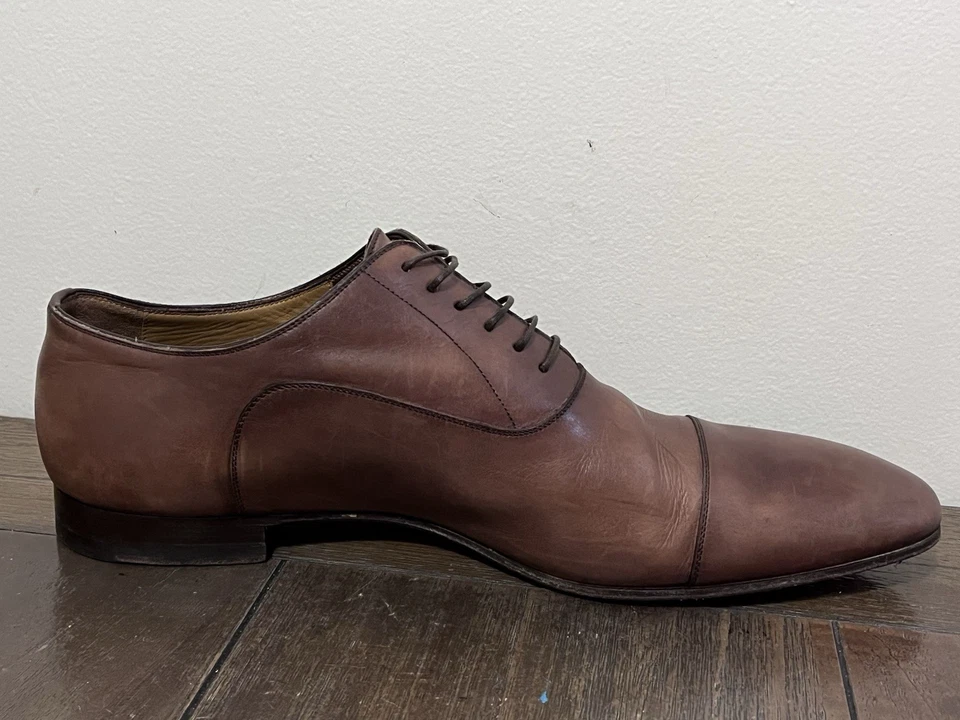 Christian Louboutin Greggo Cap Toe Oxford Shoes Brown Leather Size 46.5 Men 13.5 - Image 4 of 4