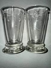2 vintage La ROCHERE PARIS France 3D bee NAPOLEAN 10oz tumbler water GLASSES set