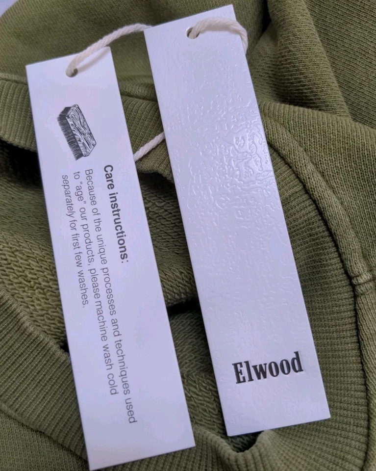 Nuevo El Wood Gran Tamaño Núcleo Cuello Redondo Vintage Oliva Unisex Talla M Foto 4 de 4