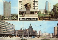AK CHEMNITZ Karl-Marx-Stadt Zentrum Straßenbahn 1973 DDR Sachsen Bildpostkarten