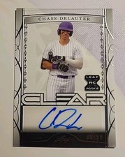 2022 LEAF TRINITY BASEBALL CHASE DELAUTER AUTO CLEAR ROOKIE XRC #30/99