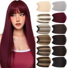 One Piece Straight 100 Real Natural Clip in Hair Extensions Full Head as human