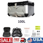 100L Motorcycle Top Case Tail Box Waterproof Luggage Scooter Trunk Storage US