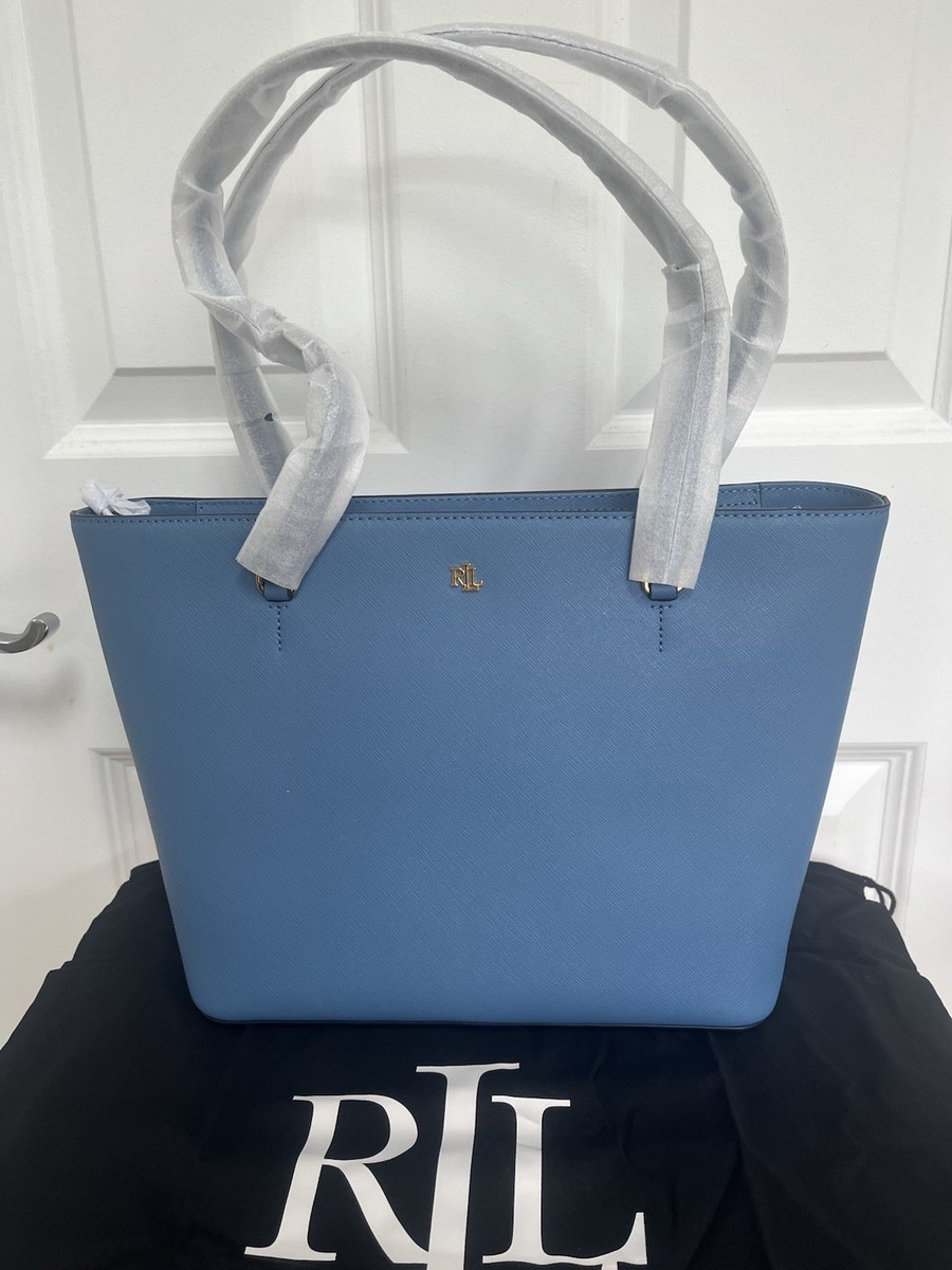 Brand New Ralph Lauren Karly Shopper Medium Tote In Pale Azure RRP