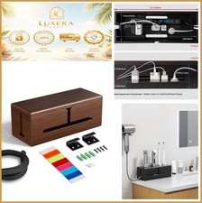 Large Cable Management Box Wooden Wire Organizer Concealer Power Strip Cord