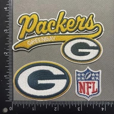 LOT OF 3 GREEN BAY PACKERS IRON ON EMBROIDERED PATCH