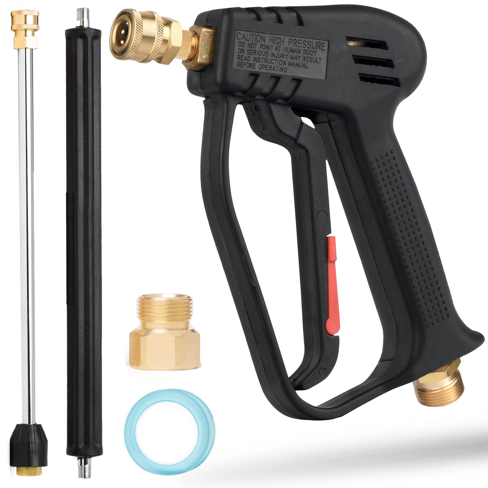 M22 Inlet Pressure Washer Gun Replacement with 1/4 Quick Connect & Extension