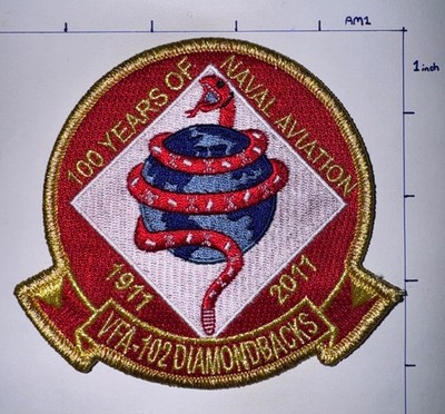 USN (VFA-102) Strike Fighter Squadron 102 - 100 Years Patch - No Vlrco