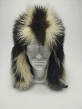 Men's Skunk Fur Trapper Hat.   Size XL