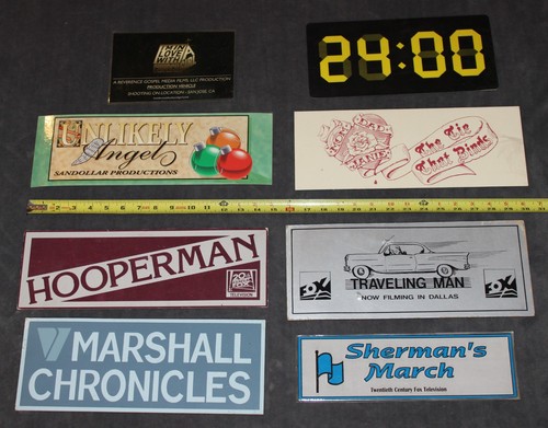Old vintage TV Movie placard filming sign set Cast Crew parking pass not prop 24