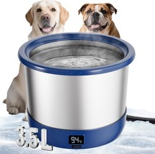 Heated Water Bowl Stainless Steel Heated Dog Bowl W/ Digital Display 3.5L