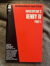 Monarch Notes Critica Study Guide William Shakespeare's Henry IV, Part 1 (1964)