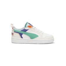 PUMA Rebound V6 Lo Ready, Set, Better Ii Lace Up Youth Boys White Sneakers Casu