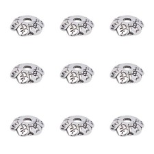arricraft About 500 Pcs 6mm Tibetan Style Flower Bead Caps, Alloy Bead Spacer...