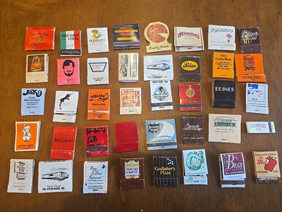 40 Vintage Restaurant Matchbook Lot Assorted Brands Designs Collectible Matches