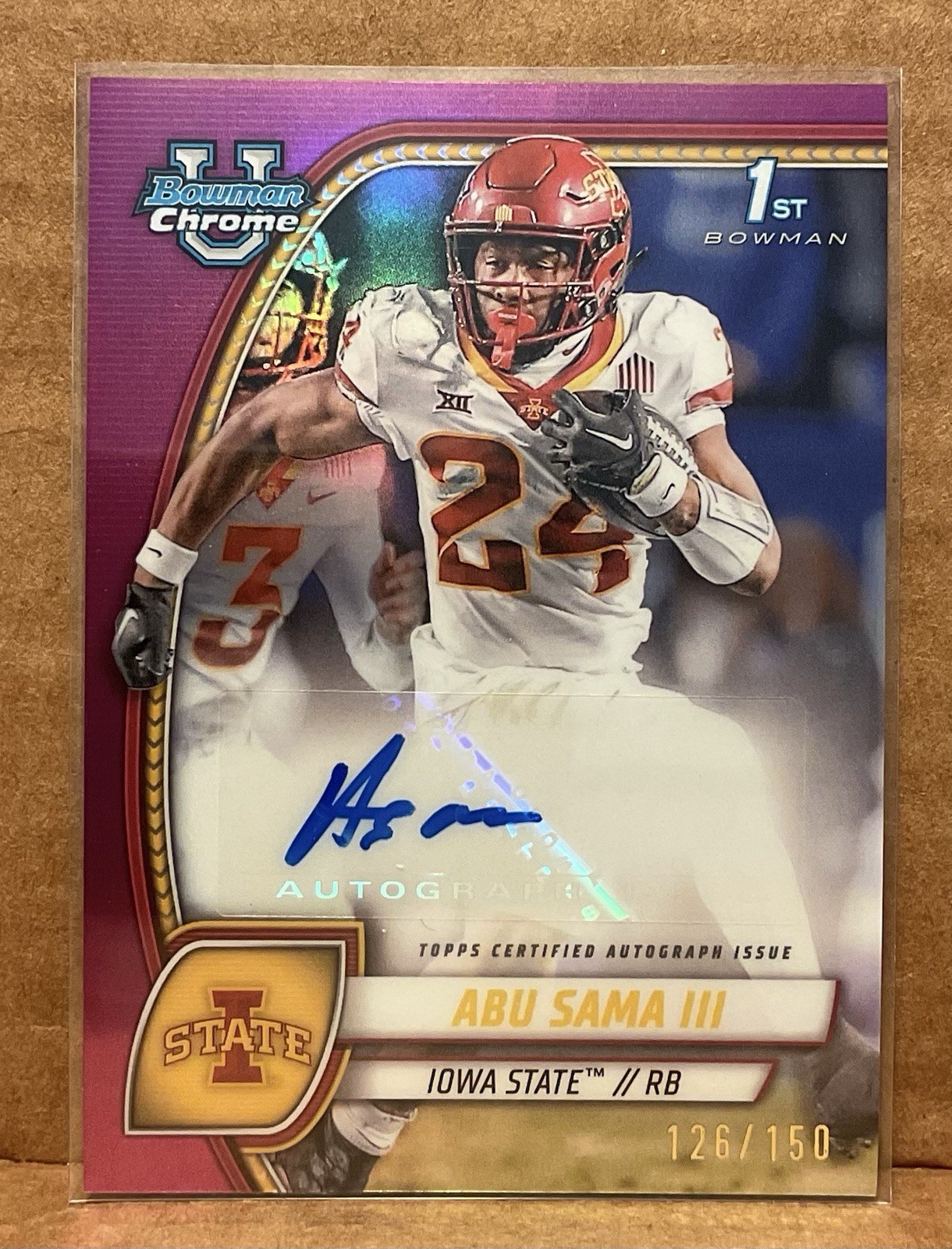 2024 Bowman U Chrome-Abu Sama III Fuchsia Refractor Auto #/150