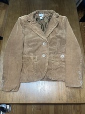 La Redoute Essentials Made In France Cotton Blend Brown Blazer Women 8 Corduroy