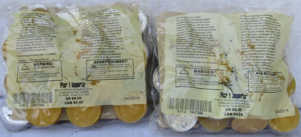 Vintage lot of 60+ 1/2" Tealight Candles-Outdoor Only-Pier 1 - Image 2 of 4