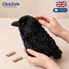 Kawaii Black Crow Plush Toy 10cm 20cm Soft Stuffed Bird Doll Gothic Room Decor G