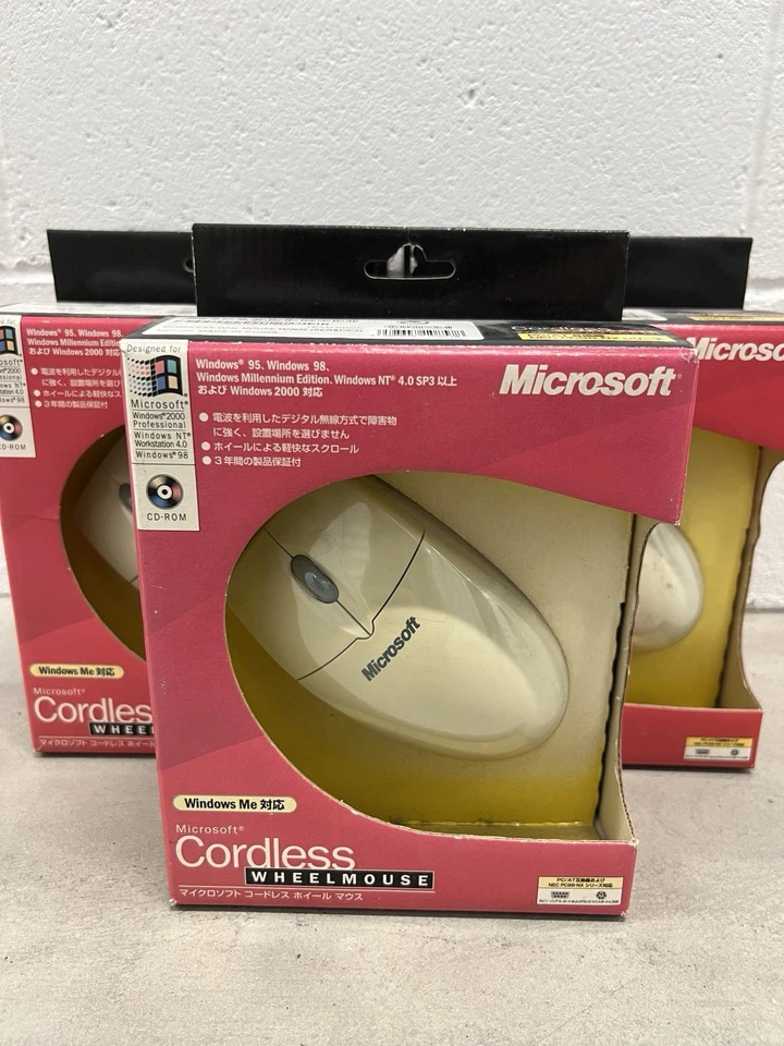 Vintage Microsoft Computer Cordless Wheel Mouse JAPAN IMPORT Windows ME 95 98 XP - Image 2 of 4