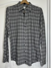 Calvin Klein Ultra Slim Fit Long Sleeve Button-Up Shirt Black/White Checkered