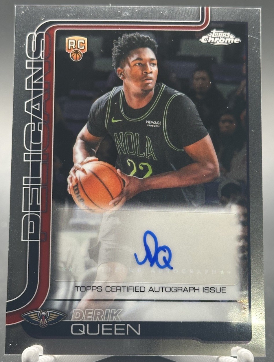 DERIK QUEEN 2025-26 TOPPS CHROME UPDATE ROOKIE RC AUTO Pelicans
