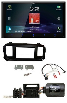 JVC USB Bluetooth 2DIN DAB Steering Wheel Car Stereo for Toyota Proace Citroen Jumpy Off