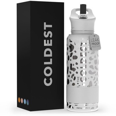 Coldest Insulated Water Bottle with Straw Lid Stainless Steel Metal Insulated