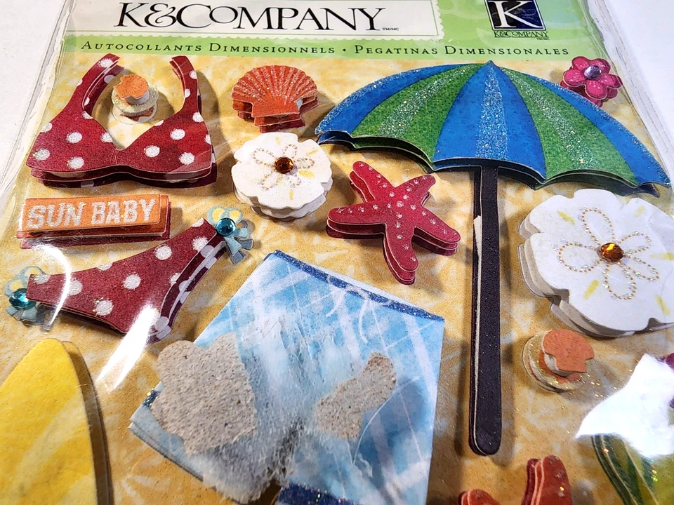 Calcomanías de bikini tabla de surf Water Fun Beach Citronela Sandcastle K&Company Foto 2 de 3