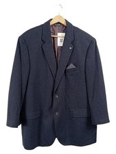 Walbusch Sakko Herren Business Blazer Baumwolle Blau Meliert Gr. 28