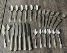 Wm A Rogers A1 Plus Oneida Ltd 1938 ROSALIE PATTERN 25 pc Silver Plate Flatware