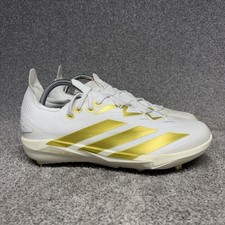 Adidas Adizero Electric 2 Baseball Cleats Men's Size 9 White Gold Metal Shoes
