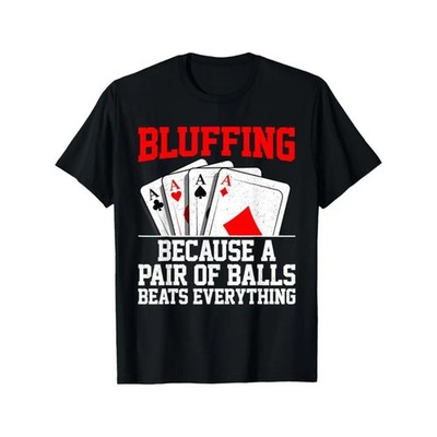 Men's Premium Cotton Poker-Themed T-Shirt - Casual & Comfortable, Perfect Gift