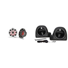 Kicker 6.5" Marine LED Speakers w/ Lower Fairing Speaker Pod Adaptors For 201...