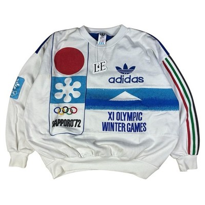 Mens Vintage Sweatshirt Adidas Olympic Winter Games in 1960 in Sapporo,  Size L