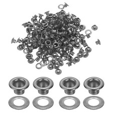 150 Pcs 3.5mm/1/8" Metal Eyelets, Eyelets and Grommets Kit Grey