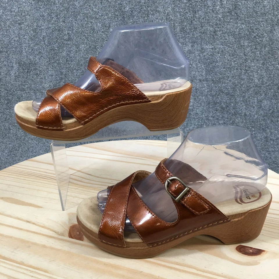 Sandalias Dansko Mujer 38 Marrón Sela Plataforma Deslizables Cuero Comodidad 9802162200 Foto 2 de 4