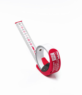 BMI Taschenbandmaß 2 Meter, Edelstahlband, rostfrei, MM-Einteilung, kompakt