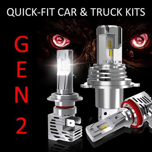 LED Headlight Kit - 2x H4 H/LGlobes - 150% Brighter 5000 Lumen - 50,000hr Life - Afbeelding 1 van 6