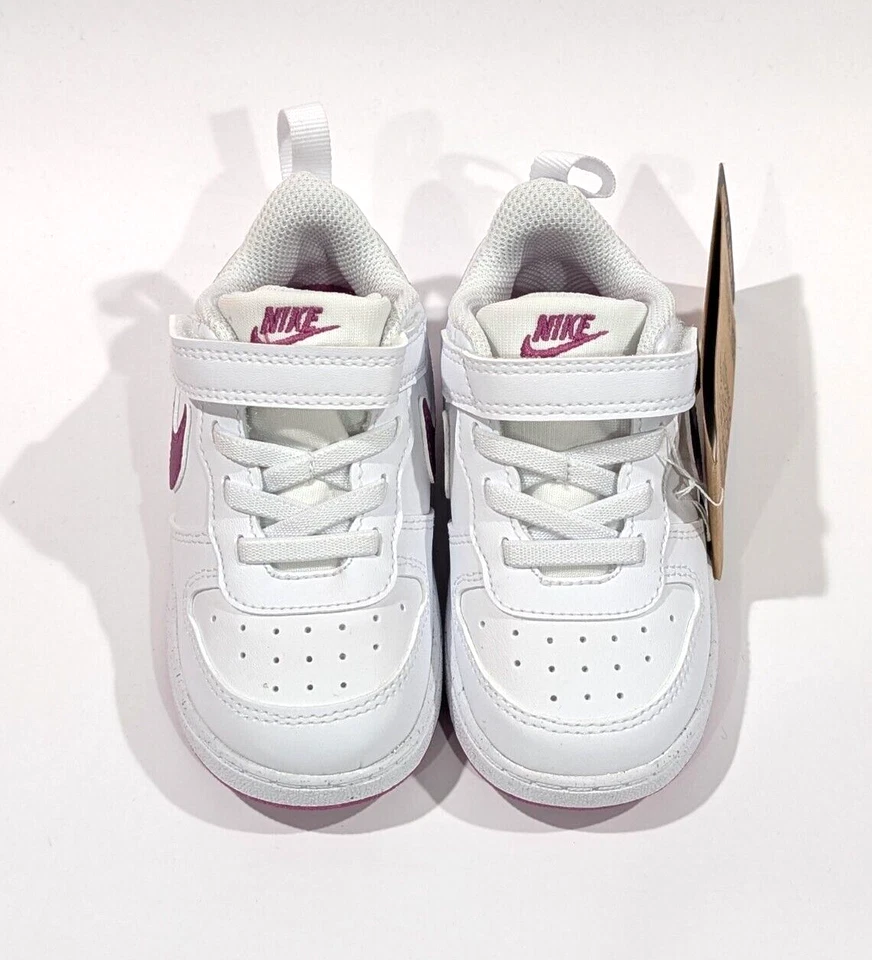 Zapatilla deportiva Nike Court Borough Low Recraft (TD) blanca/fucsia para niñas pequeñas-talla Asst Foto 3 de 4
