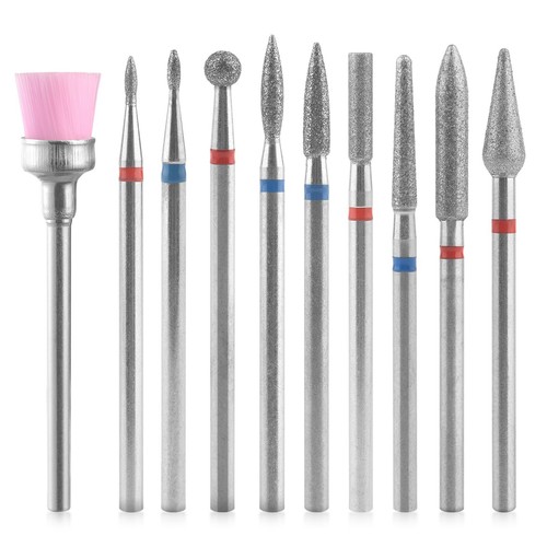 10Pcs Diamond Nail Drill Bits Milling Cutter with Box Manicure Tool - Picture 3 of 9