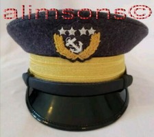 US Civil War Confederate Naval Admiral General Officers Wool Visor Hat Cap Kepi