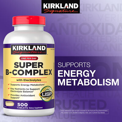 Kirkland Signature Super B-Complex with Electrolytes, 500 Tablets EXP: 6/2026