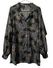 Womens Button Down Floral Shirt Measured Nice Material Classic City Artsy