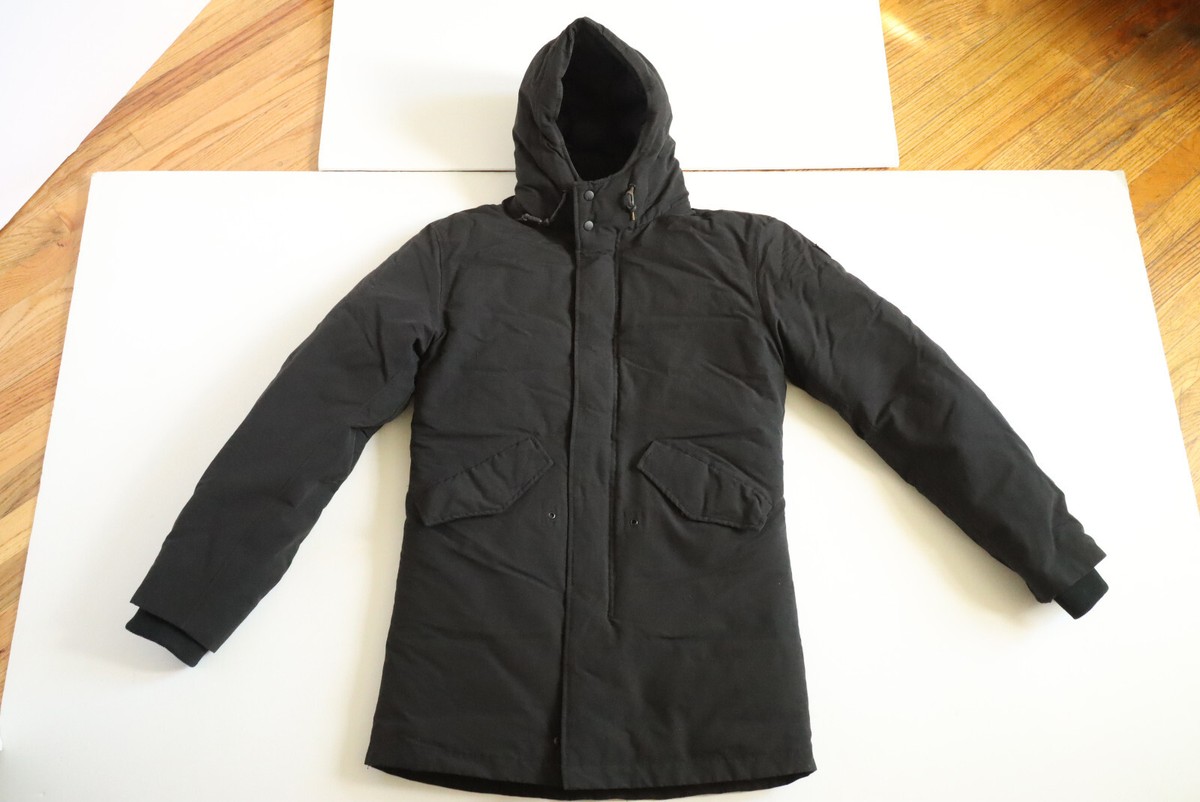 Scotch&soda アウター Mens SCOTCH & SODA Black Down Parka Coat Jacket SMALL LONG | eBay