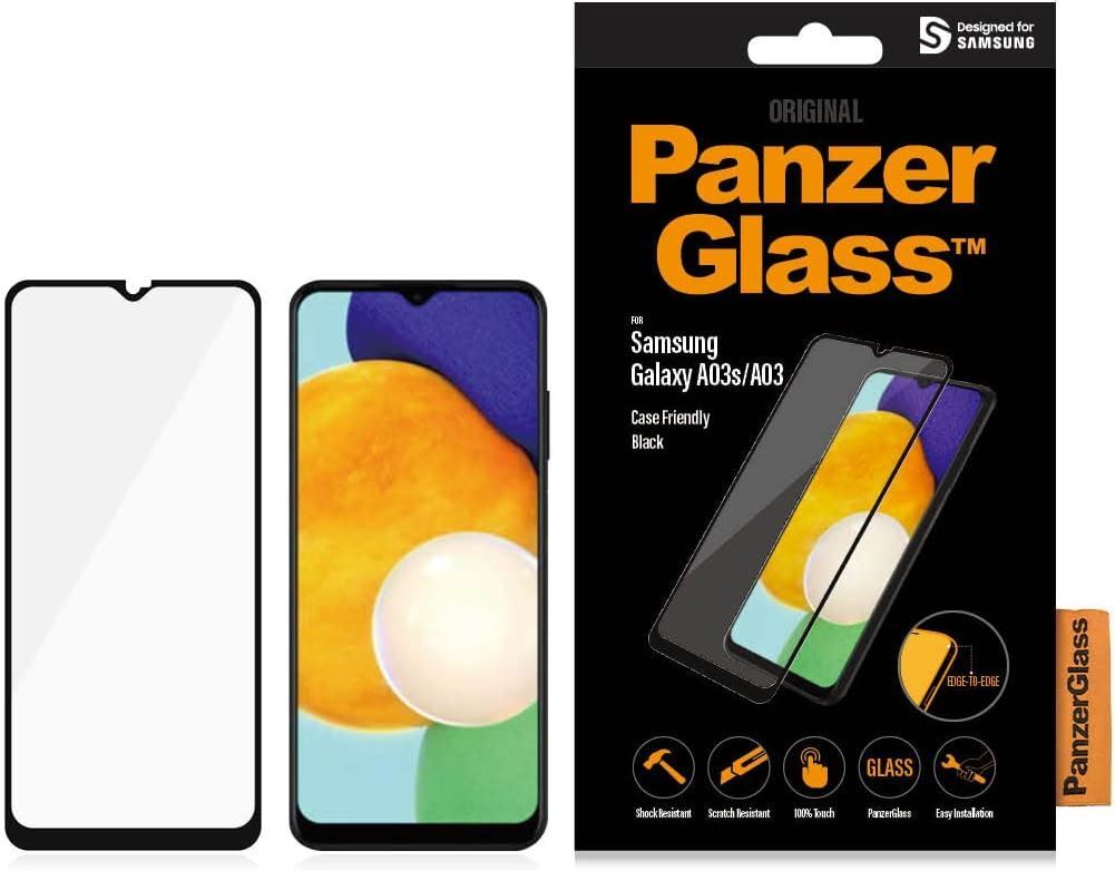 Panzer Vetro Custodia Friendly Schermo Protezione per Samsung Galaxy A03/A03s