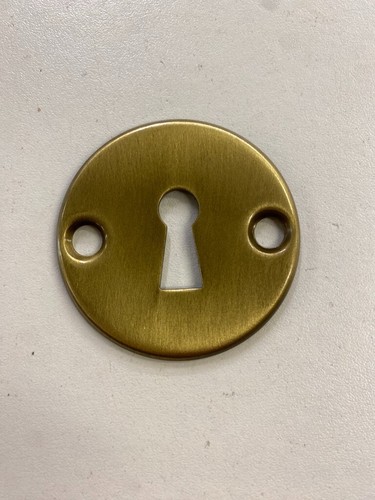Key Hole Escutcheon Plate Door Round Antique Satin Brass 48mm 1549014 - Picture 22 of 24